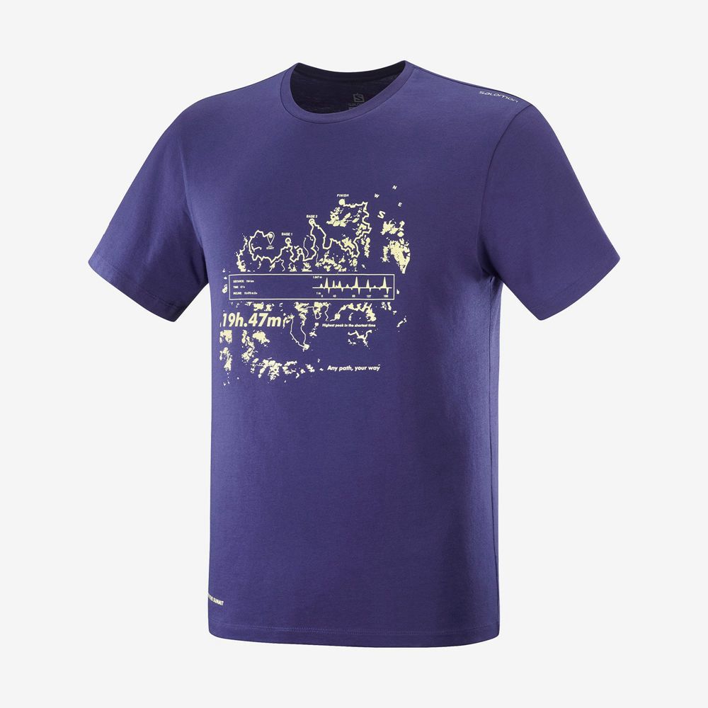 Salomon T-Shirts Herre Mørkeblå - OUTLIFE GRAPHIC SALOMONOTONE SS M (TSGIM-4519)